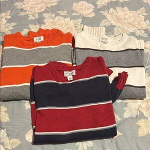3 Boys Striped Sweaters (Size Large 10-12) - Children’s Place